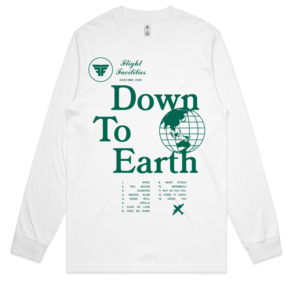 Down To Earth / White Longsleeve T-shirt